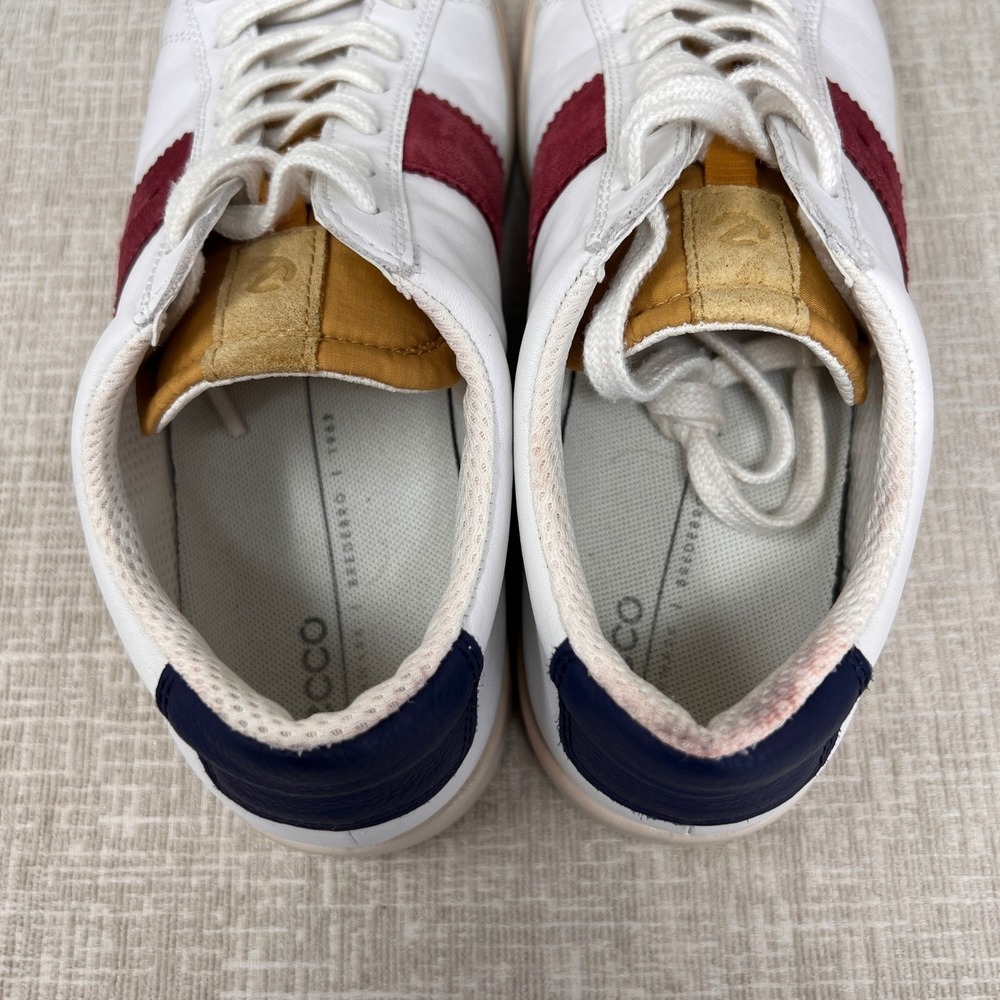 ECCO Street Lite Leather Sneakers Women‎ 40EU 9-9.5 White Red Minimalist Casual - Picture 9 of 9